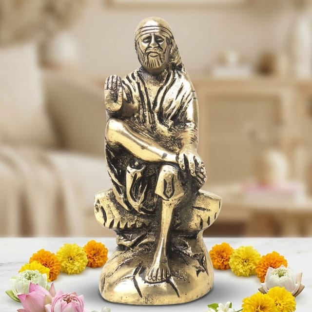 Brass Showpiece Sai Baba Statue - 2*2*4.2 Inch (BS039 A)