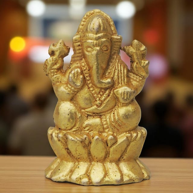 Brass Showpiece Ganesh Ji Statue - 1.5*1*2 Inch (BS858 A)