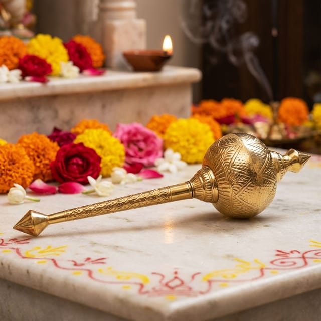 Brass Hanuman Mace, Gada No. 9 - 9.5*9.5*36 Inch (Z531 I)