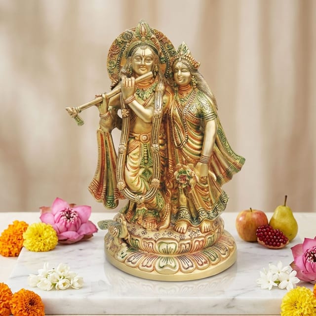 Brass Showpiece Radha Krishna Statue - 8*5.5*11.5 Inch (BS688 B)