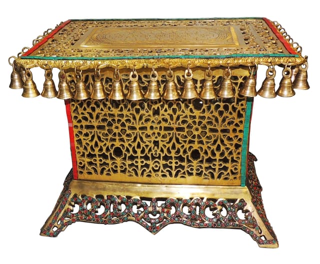Brass Stool For God Idol - 21*14.5*16 Inch (BS502 Y)