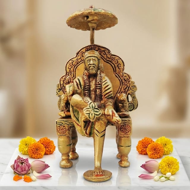 Brass Showpiece Sai Baba God Idol Statue - 4*3.5*8.2 Inch (BS1304 F)
