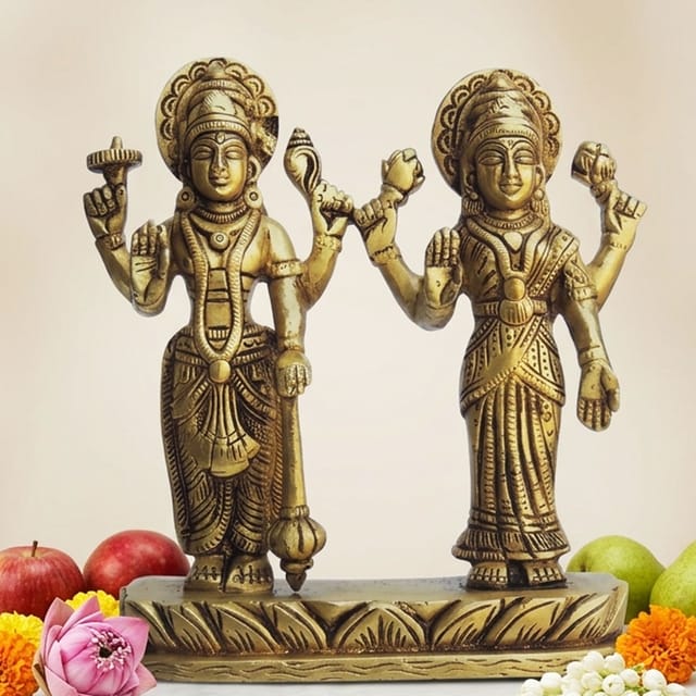 Brass Showpiece Vishnu Laxmi Ji -5*1.5*5.5 Inch (BS1352 D)