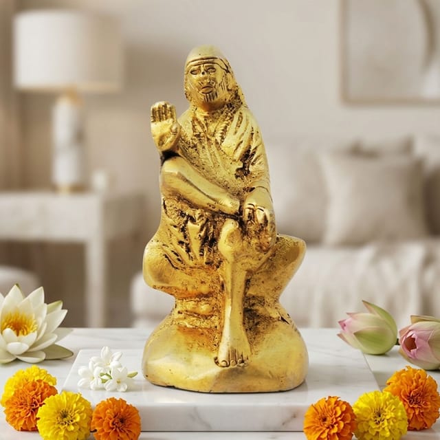 Brass Showpiece Sai Baba God Idol Statue - 1.5*1.5*3.5 Inch (BS039 B)
