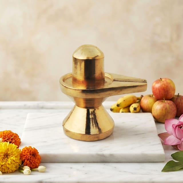 Brass Showpiece Shivling Statue - 1.5*1*1.6 Inch (BS997 C)
