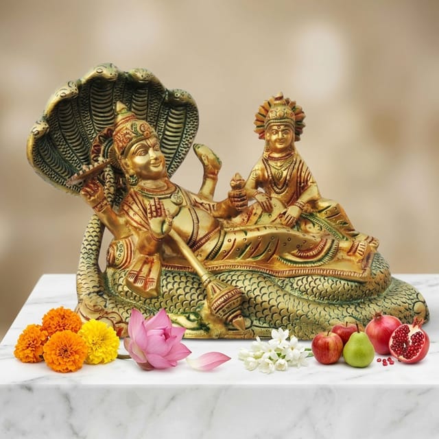 Brass Showpiece Vishnu Statue - 11*4*6.6 Inch (BS842 D)