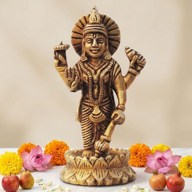 Brass Showpiece Vishnu Ji God Idol Statue - 2.5*2*4 Inch (BS1402 V)