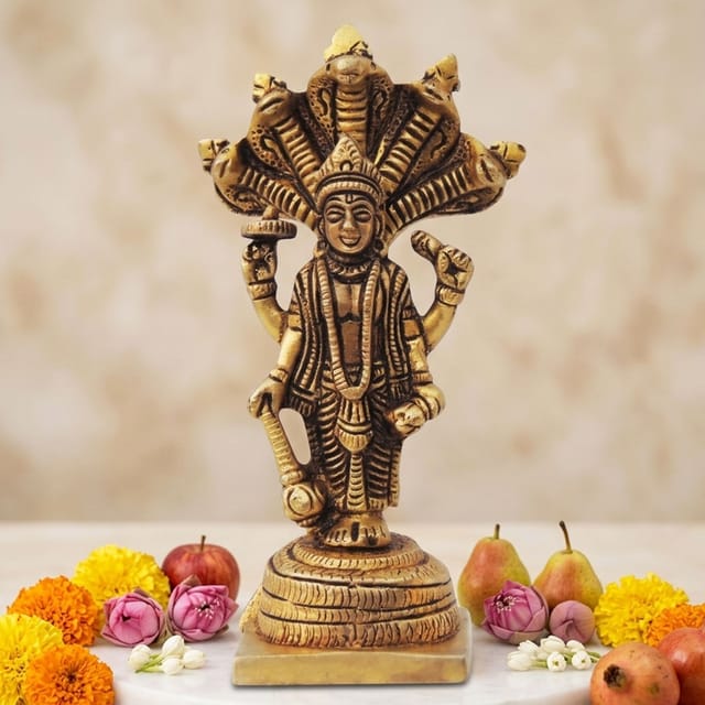 Brass Showpiece Vishnu Ji God Idol Statue - 2.6*1.6*5 Inch (BS1401 C)
