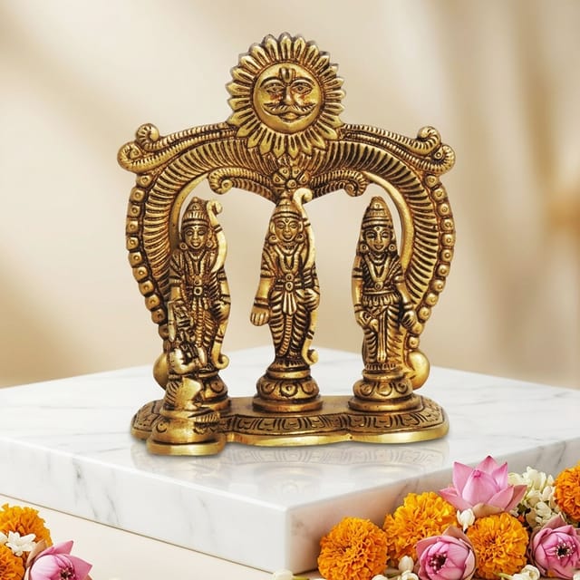 Brass Showpiece Ram Darbar God Idol Statue - 4.6*2.6*5.5 Inch (BS1394 F)