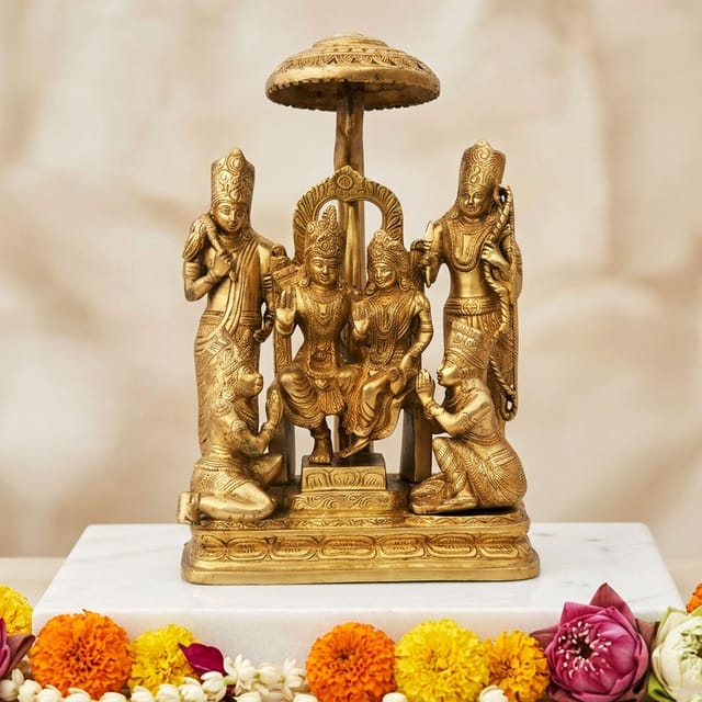 Brass Showpiece Ram Darbar God Idol Statue - 10*5.5*15 Inch (BS1134 G)