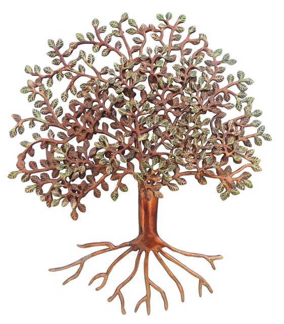 Brass Showpiece Kalpavriksha Tree Small Coloured  Statue - 18*1*21 Inch (BS1308 C)