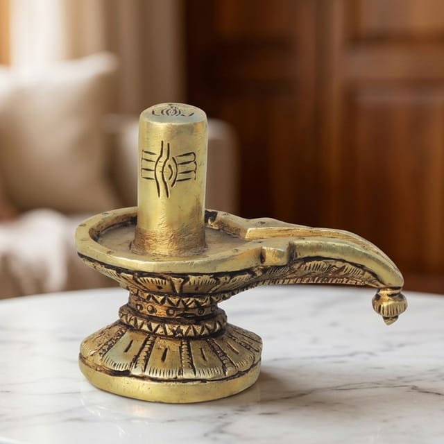 Brass Showpiece Shivling God Idol Statue - 4*2.2*3.5 Inch (BS1446 D)