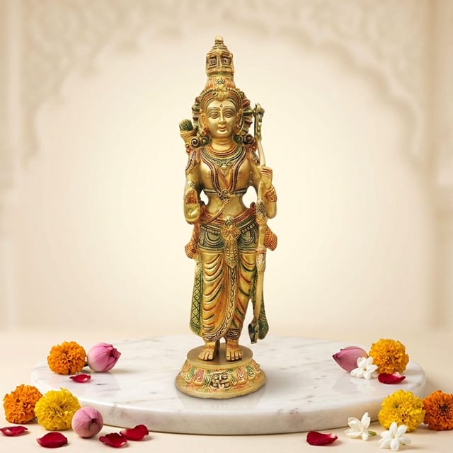 Brass Showpiece Ram Ji Statue Idol  - 5.5*5.5*20 Inch (BS1424 R )