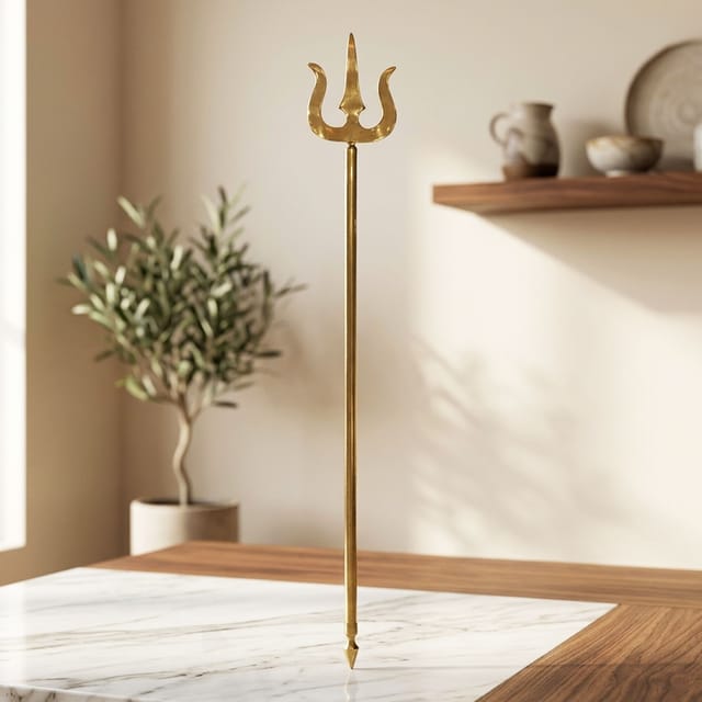 Brass Trishul - 7.2*0.75*60 Inch (Z138 V)