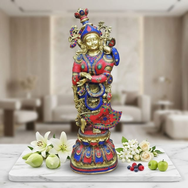 Brass Showpiece Radha God Idol Statue - 14*8.5*36 Inch (BS1553 R)