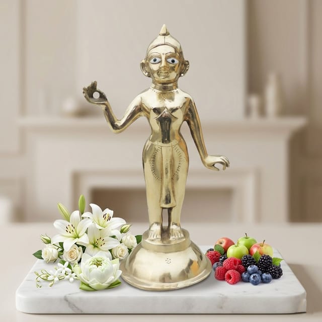 Brass Showpiece Radha Ji Jugal Jodi Statue - 4.5*4.5*11.5 Inch (BS1584 R)