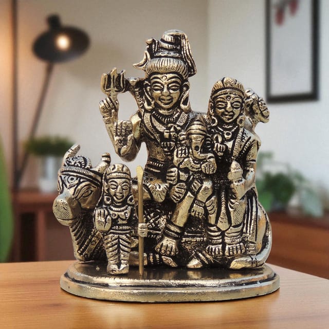 Brass Showpiece Shiv Parivar God Idol Statue - 3.5*2.5*4 Inch (BS975 B)