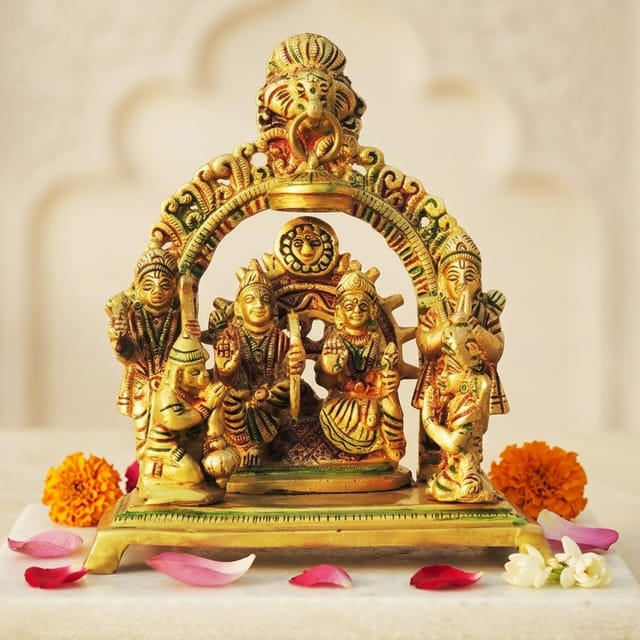 Brass Showpiece Ram parivar/ Ram darbar Idol statue  -5.5*3*6.5 Inch (BS131 H)