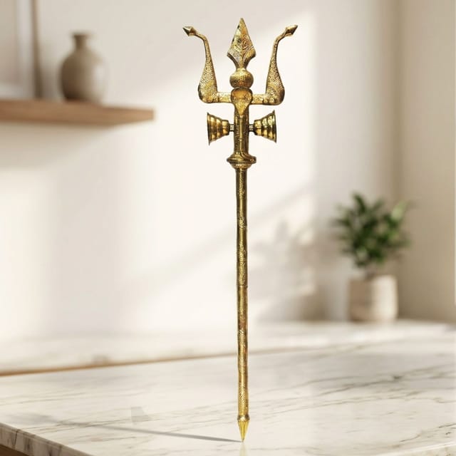 Brass Trishul - 16*5*60 Inch (Z138 U)
