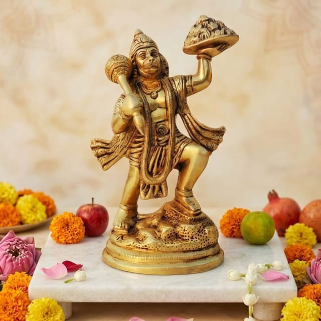 Brass Showpiece Hanuman Ji God Idol Statue - 5*3*8.5 Inch (BS1026 G)