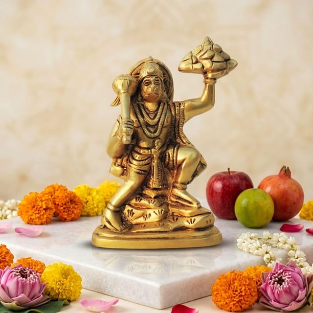 Brass Showpiece Hanuman Ji God Idol Statue - 4*1.5*6.5 Inch (BS1026 E)