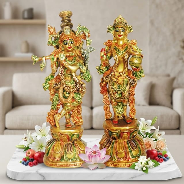 Brass Showpiece Radha Krishna Pair God Idol Statue (BS1409)