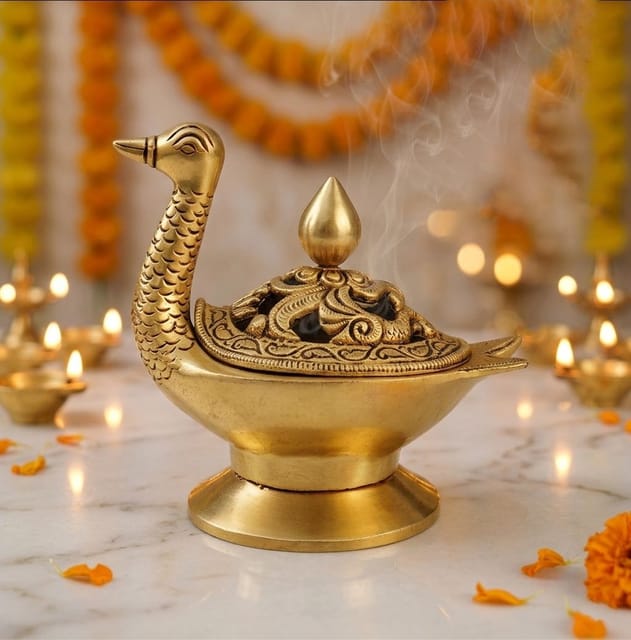 Brass Duck Shape Loban Dan, Luab Daan, Bakhoor Dan (BS1681 C)