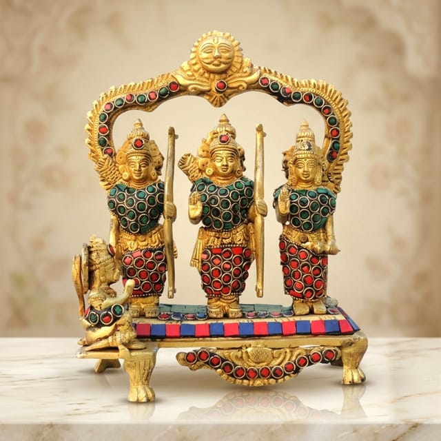 Brass Showpiece Ram Darbar God Idol Statue - 7.2*3.5*9 Inch (BS837 C)