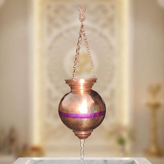 Copper Hanging Shiv Jaldhara, 4 Liter- 7.5*7.5*10 Inch (Z599 F)