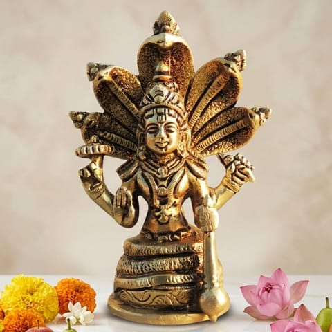Brass Showpiece Vishnu Ji God Idol Statue - 3.2*2*4.7 Inch (BS992 B)