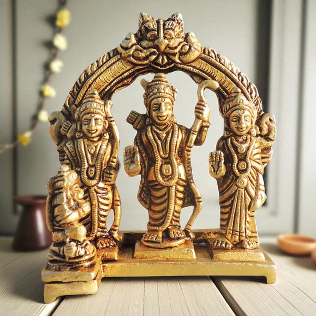 Brass Showpiece Ram Darbar God Idol Statue - 4*2*4.5 Inch (BS1057 X)