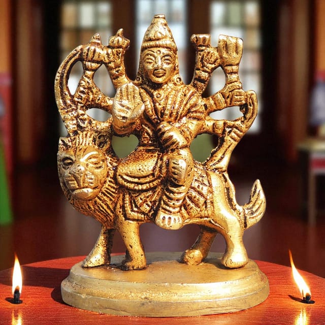 Brass Showpiece Durga Ji God Idol Statue - 2.2*1.7*3 Inch (BS1445 C)