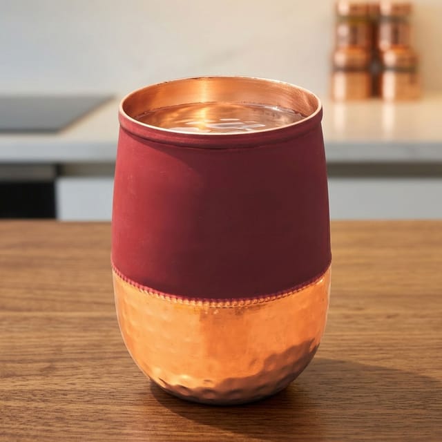 Copper Damru Glass Red - 3*3*4 Inch (BC183 A)