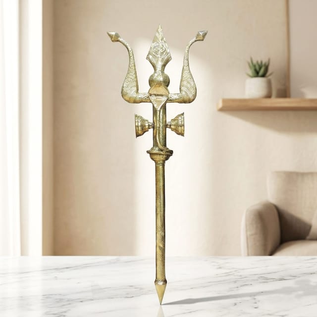 Brass Trishul - 16*4*44.5 Inch (Z138 W)