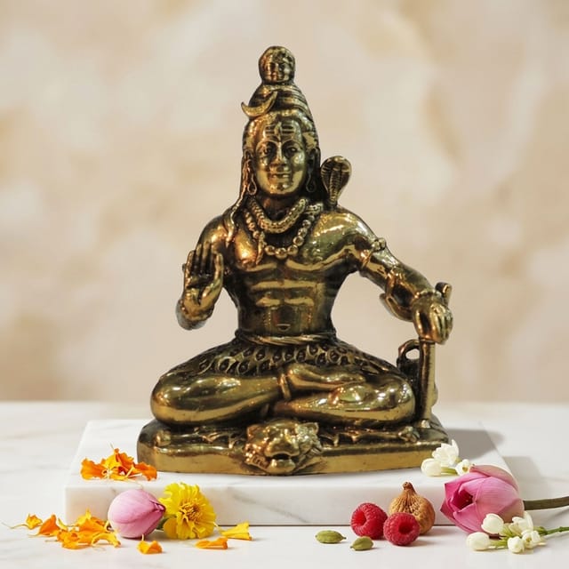 Brass Showpiece Shiv Ji God Idol Statue - 3*1.5*3 Inch (BS1734 C)