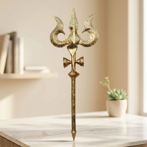 Brass Trishul - 17.5*5*48 Inch (Z622 G)