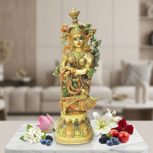 Brass Showpiece Radha God Idol Statue - 12*9*36 Inch (BS1815 R)