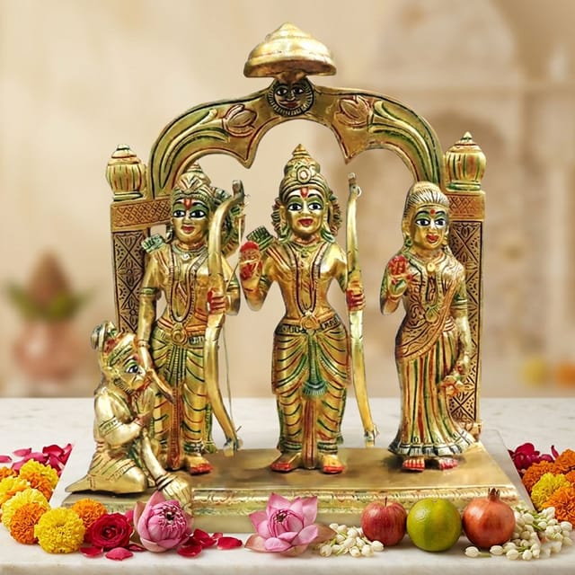 Brass Showpiece Ram Darbar God Idol Statue - 9.5*4.5*11 Inch (BS1765 D)