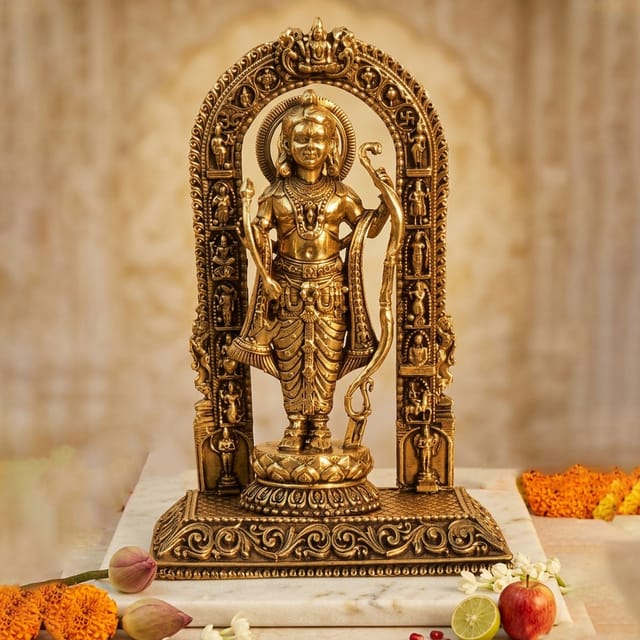Brass Showpiece Ram Ji God Idol Statue - 4.2*3.1*6 Inch (BS1802 G)
