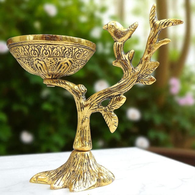 Aluminium Showpiece Tree Branch Bowl - 7*3.5*7 Inch (AS493 A)