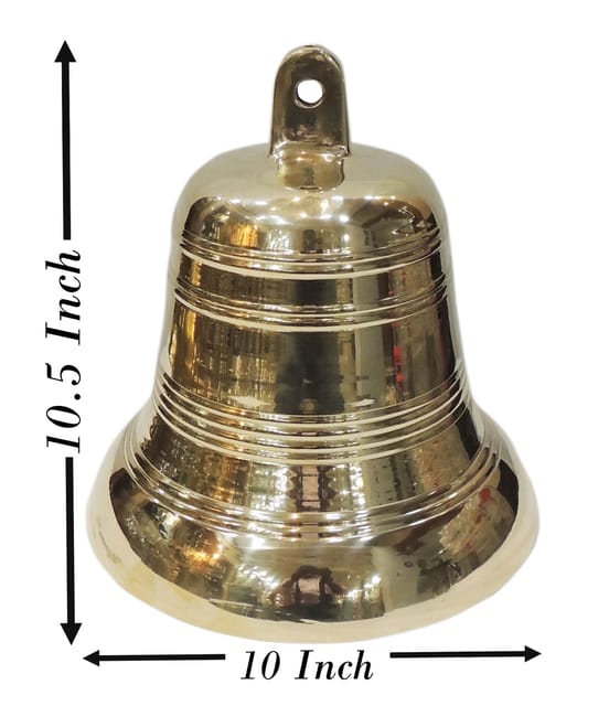 Brass Hanging Ghanta - 10*10*10.5 Inch (Z638 E)