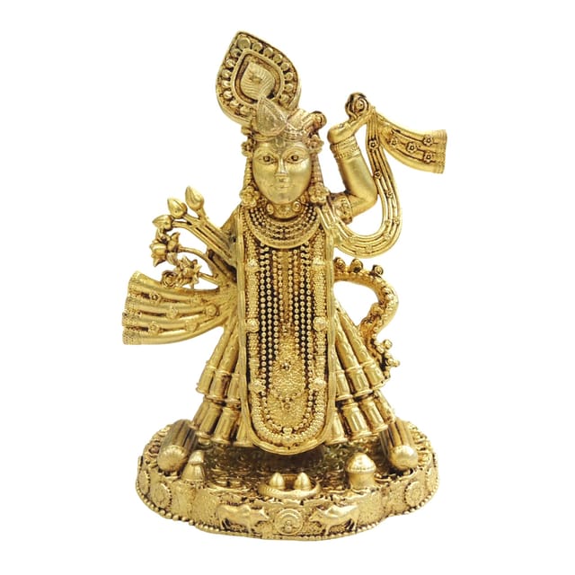 Brass Showpiece Shrinath God Idol Statue - 3.2*2*4 Inch (BS1886 D)