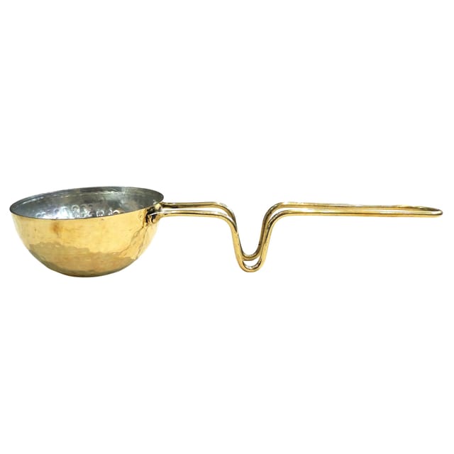 Brass Tadka Pan | Small Pure Brass Tempering Pan for Dal & Curry Seasoning (BC203 C)