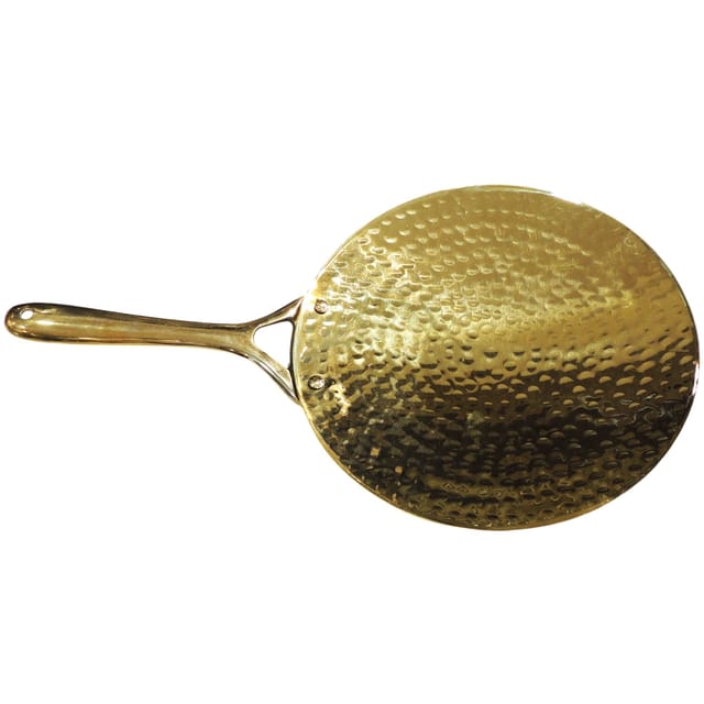 Brass Tawa for Roti & Paratha | Heavy Ayurvedic Flat Griddle, Pure Brass Cookware (BC208 C)