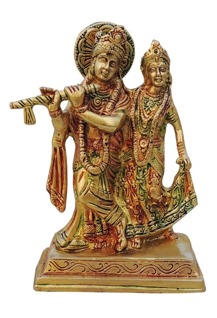 Brass Showpiece Radha Krishna God Idol Statue - 4.2*2*6.5 Inch (BS399 I)