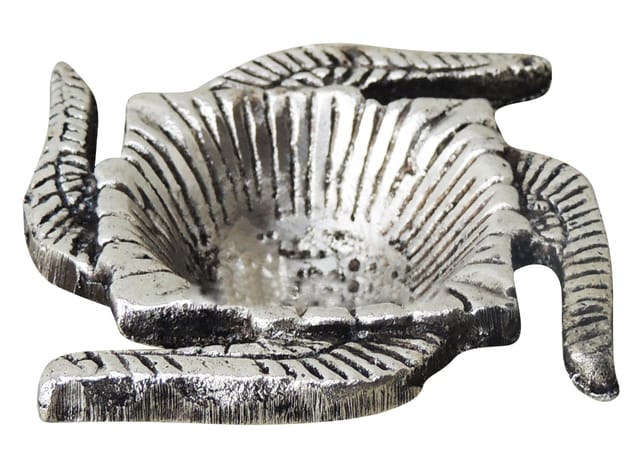 Aluminium Showpiece Swastik Deepak, Oil Lamp - 2.5*2.5*0.5 Inch (AS268 B)
