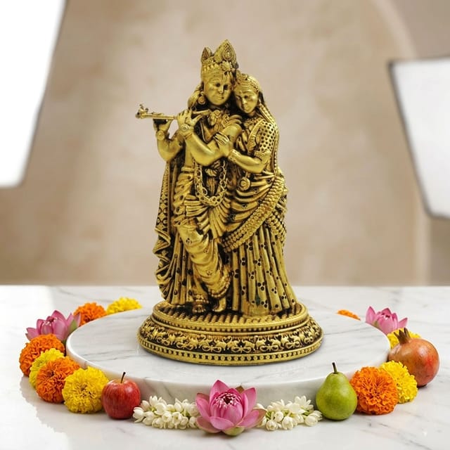 Brass Showpiece Radha Krishna God Idol Statue - 2.7*2*4 Inch (BS1883 B)