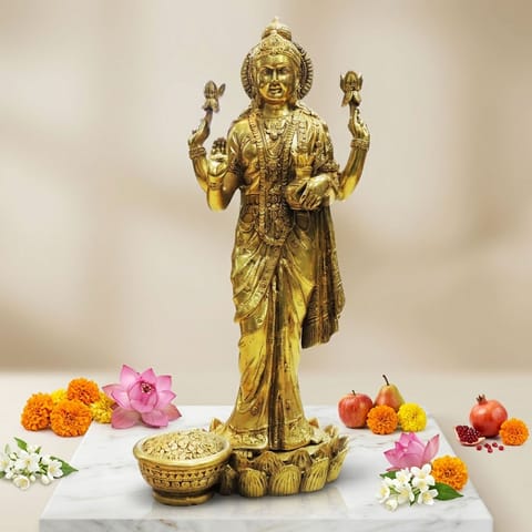 Brass Showpiece Laxmi Ji God Idol Statue - 11.5*9.5*24.5 Inch (BS1873 L)
