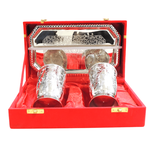 Decorative Glass2 with Tray - 3*3*4 inch (B050 A)