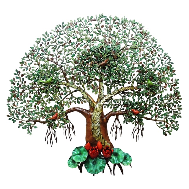 Brass Showpiece Wall Hanging, Kalpavriksh Tree Statue - 52*6*48 Inch (BS1569 X)